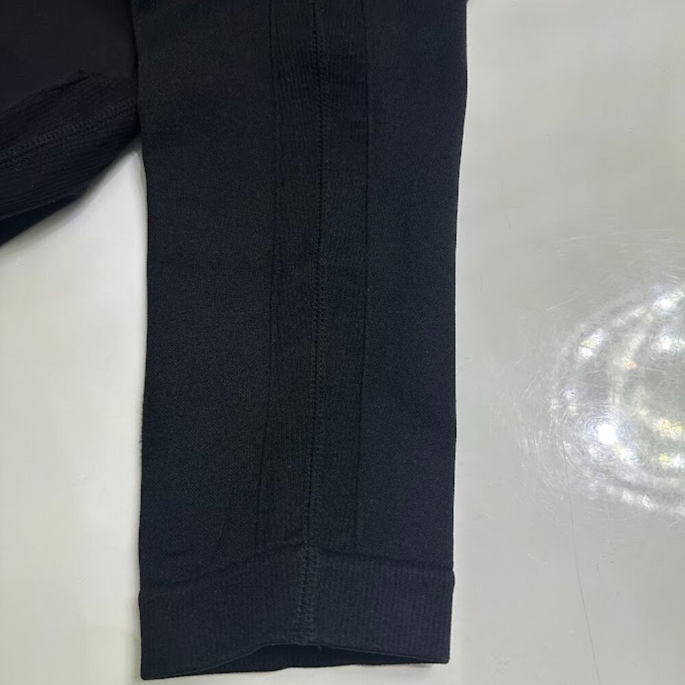 HOMMA Black High Waist Stretch Leggings with Textured Panels - Picture 9 of 10
